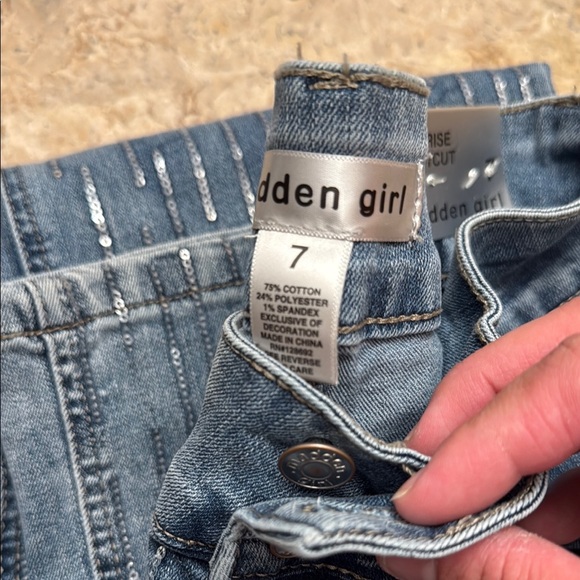 Madden Girl Blue Boot Cut Jeans with Silver Accents - Picture 3 of 3